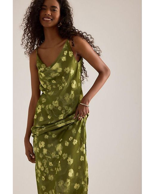 SELECTED Green Giona Cami Cowl-Neck Maxi Dress