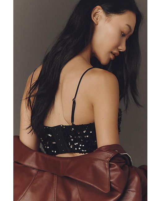 Anthropologie Gray Sequin Bralette