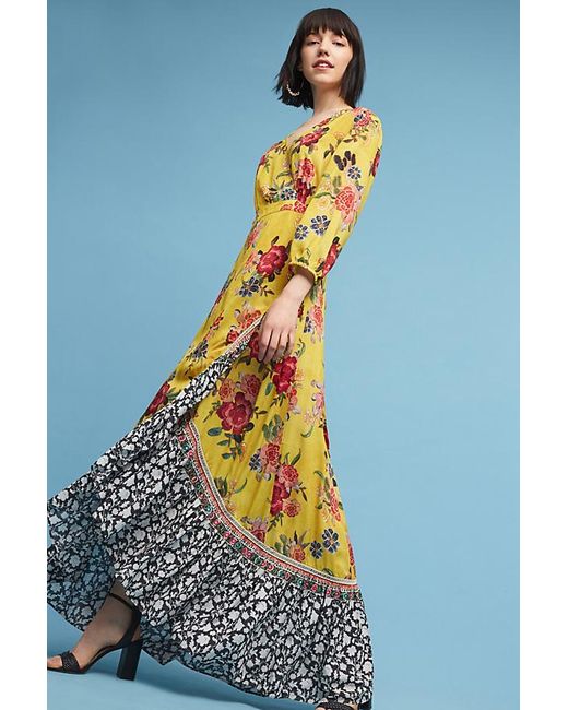 FARM Rio Sunlit Floral Maxi Dress in Blue | Lyst UK