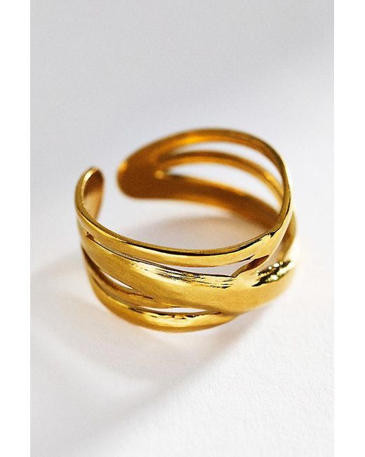 By Anthropologie Metallic Water-Resistant Open Stacked Band Ring