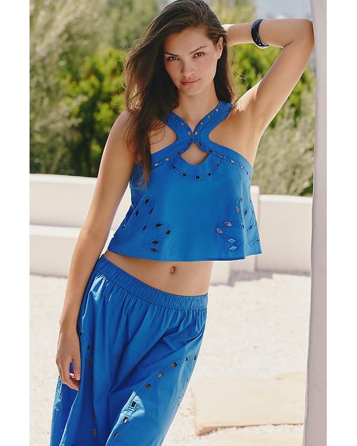 Celandine Blue Cutwork Sun Top