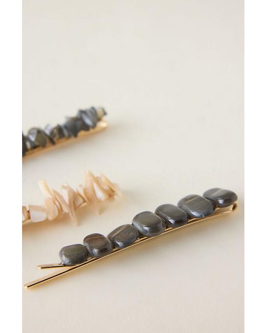 By Anthropologie Natural Stone Hair Clips, Set Of 3