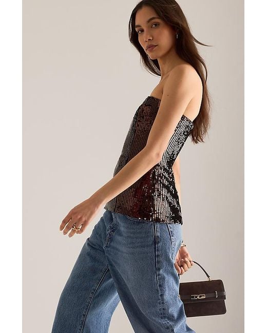 Bardot Black Helenia Sequin Bandeau Top
