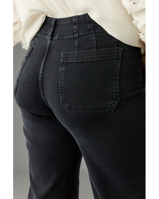Maeve Gray The Colette Denim Cropped Wide-Leg Jeans By