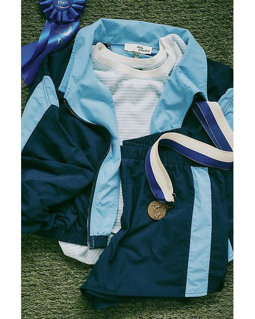Daily Practice Blue Batwing Jacket