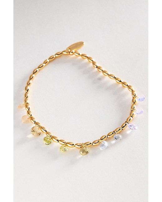 By Anthropologie Metallic Plated Floating Crystal Bracelet
