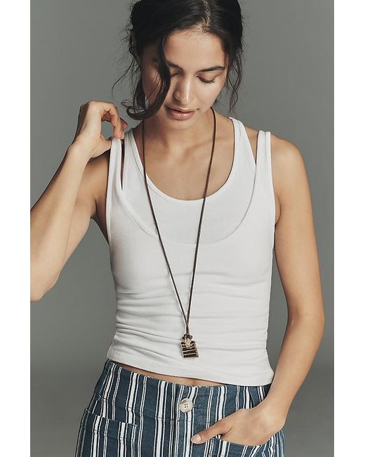 Pilcro White Double Layer Tank Top