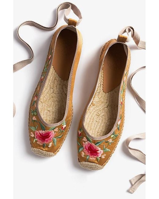 Penelope Chilvers White Allegra Embroidered Espadrilles
