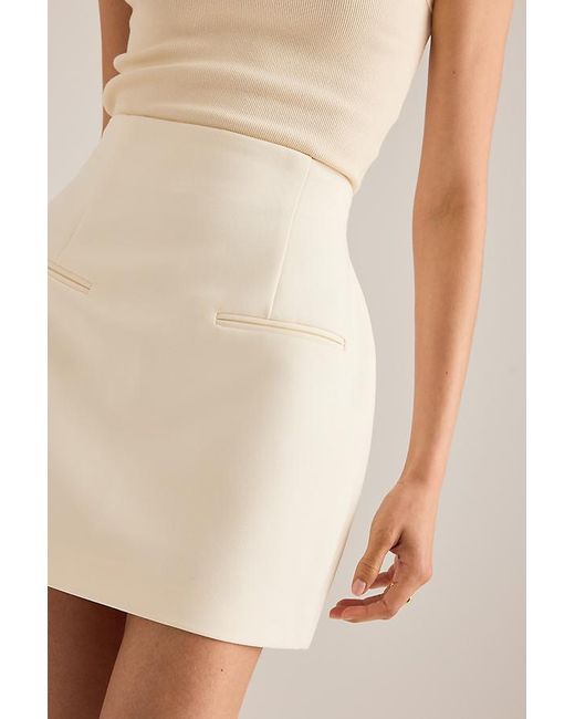Odd Muse Natural Structured Mini Skirt