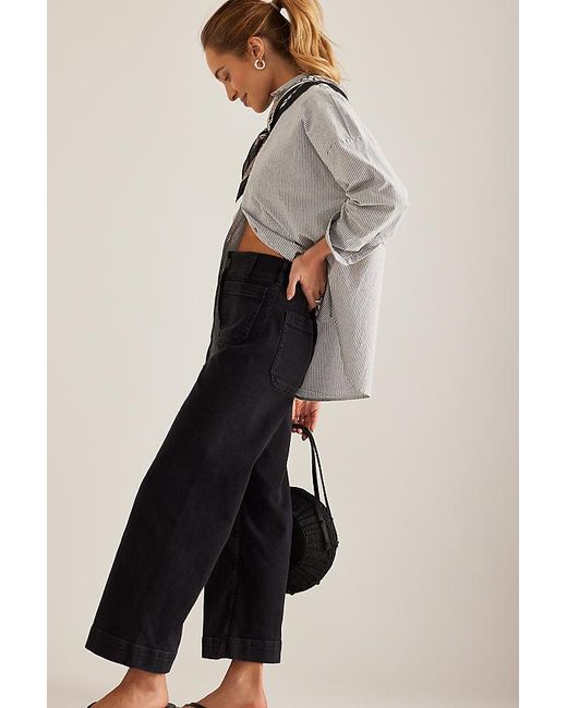 Maeve Gray The Colette Denim Cropped Wide-Leg Jeans By