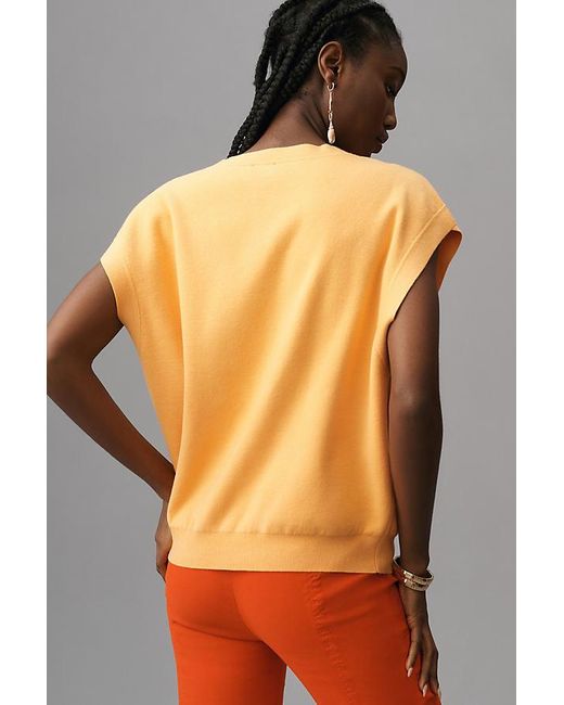 Maeve Orange Slouchy Cardigan Sweater Vest