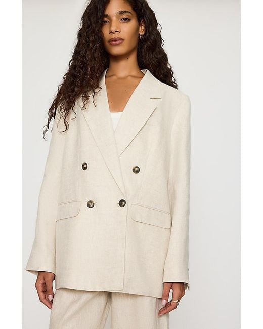 SELECTED Natural Elin Double-Breasted Linen Blazer