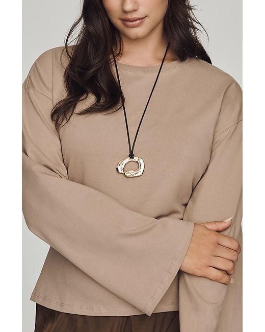 Maeve Natural Waisted Long-Sleeve Top