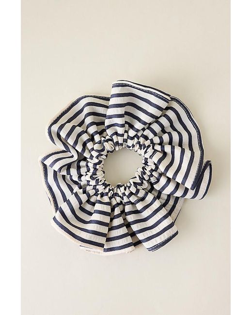 Anthropologie Gray Oversized Stripe Scrunchie