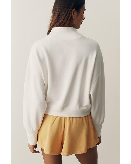 Daily Practice White Throw & Go Cropped Long Sleeve Top