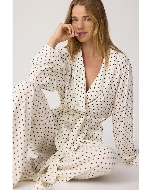 It's 9pm Natural Rizzo Polka Dot Suit Long Pyjama Set