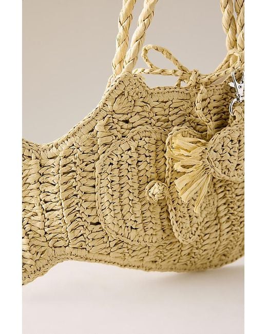 Damson Madder Natural Raffia Fish Bag