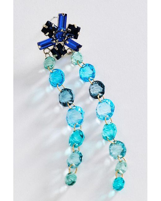 By Anthropologie Blue Drippy Crystal Earrings