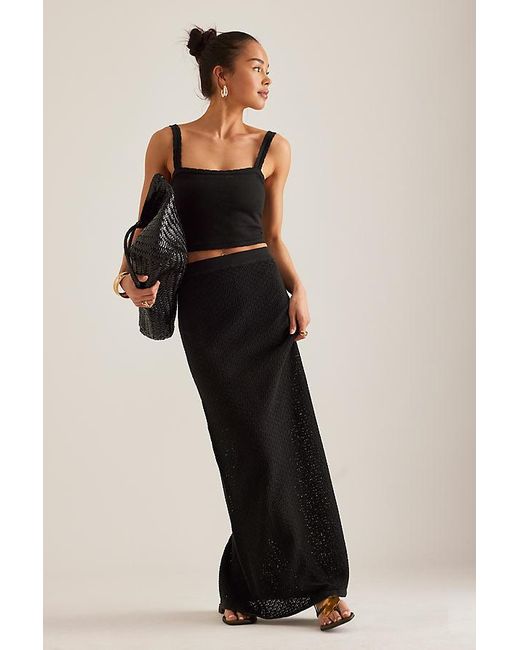 4th & Reckless Black Romi Knitted Maxi Skirt
