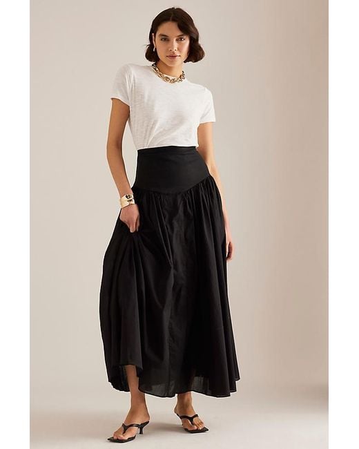 Bardot Black Amorette Basque-Waist Maxi Skirt