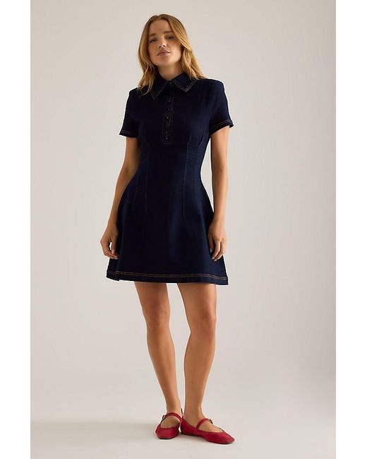 Odd Muse Blue Denim Collared Mini Dress