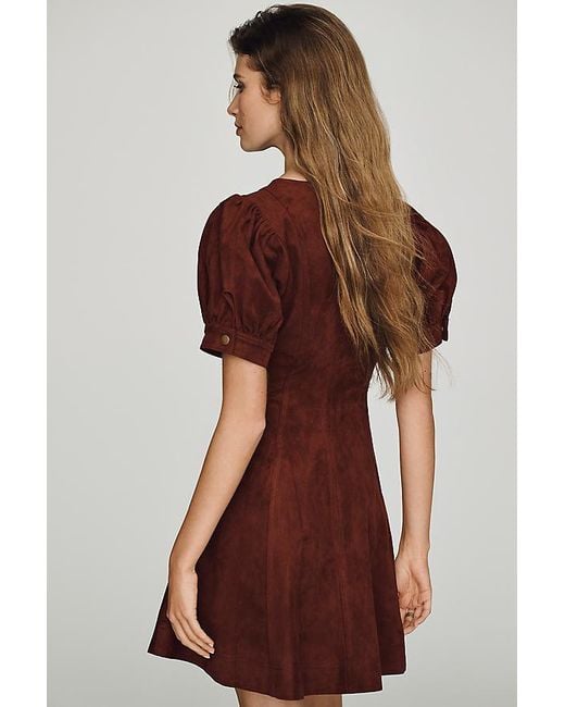 Pilcro Multicolor Zip-Front Faux-Suede Mini Dress