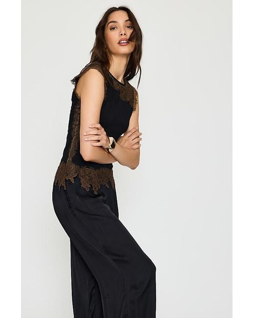 Never Fully Dressed Black Lace Jersey Top