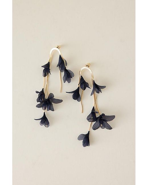 By Anthropologie Natural Flutter Flower Drop Earrings