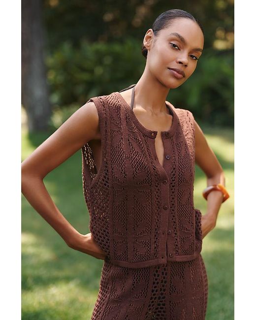 Celandine Green Bloom Crochet Button-Front Top