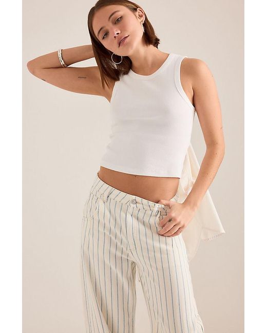 seventy + mochi Natural Nina Stripe Relaxed Jeans