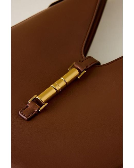 Charles & Keith Natural Cesia Metallic-Accent Hobo Bag
