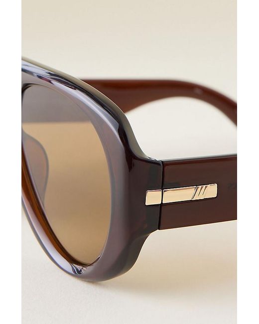 Le Specs Natural Dream Boat Oversized Aviator Sunglasses