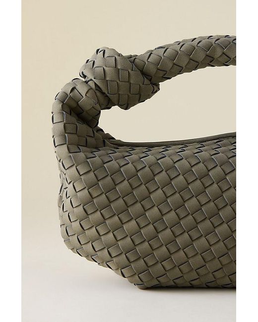 Melie Bianco Brown Larissa Woven Faux-Leather Shoulder Bag