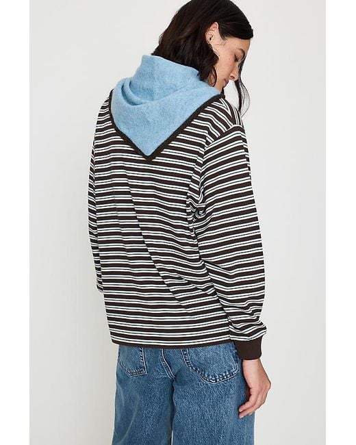 By Anthropologie Gray Small Tipped Knit Triangle Scarf