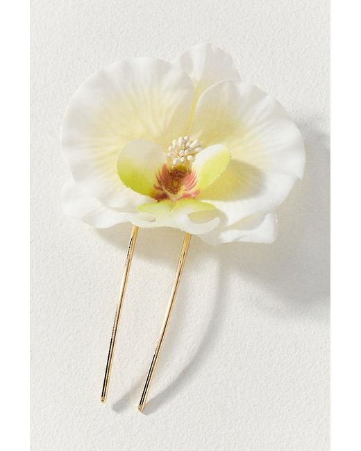 By Anthropologie Yellow Orchid French Hair Pin