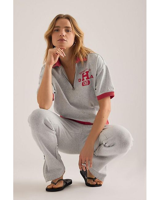 Champion Gray Half-Zip Polo Top