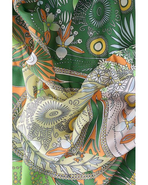 By Anthropologie Green Floral Headscarf