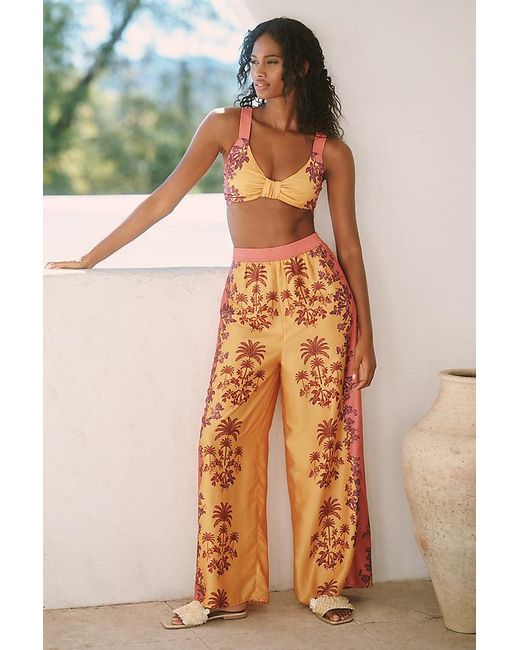 Celandine Pink The Beach Club High-Rise Wide-Leg Trousers