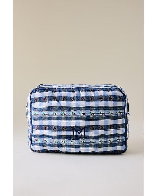 Damson Madder Blue Quilted Makeup Bag