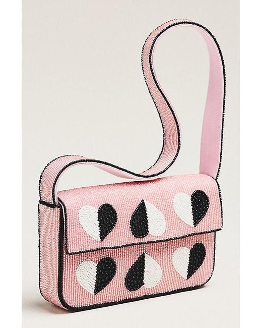 By Anthropologie Pink The Fiona Beaded Bag: Icon Edition
