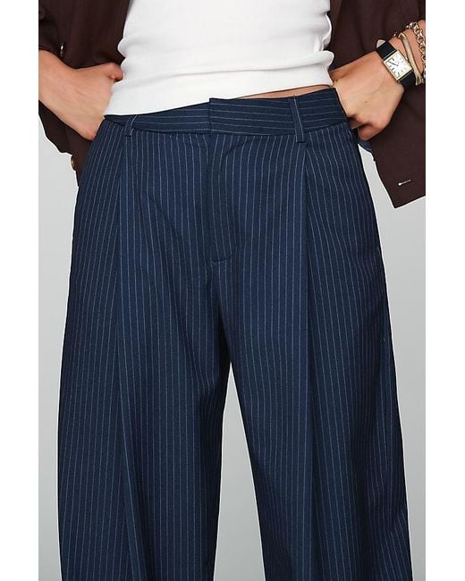 Maeve Blue Pinstripe Trouser Joggers