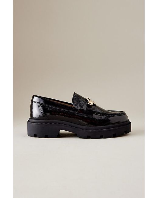 SELECTED Black Emma Chain Buckle Leather Loafers