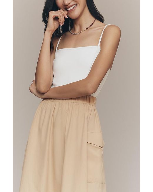 By Anthropologie Natural Cargo A-Line Midi Dress