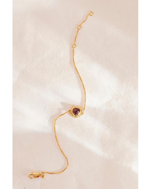 Rachel Jackson Black Electric Love Garnet Heart Bracelet