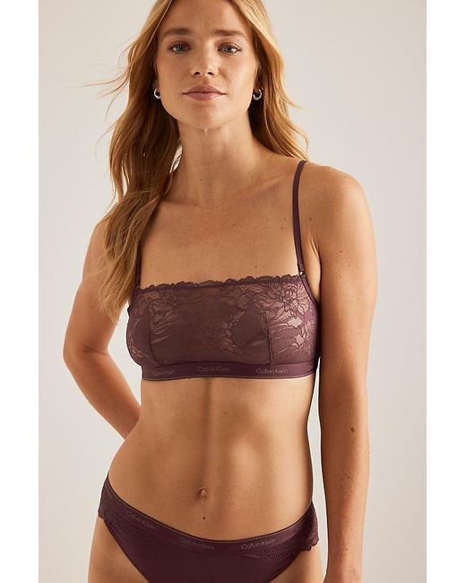 Calvin Klein Brown Unlined Lace Bralette