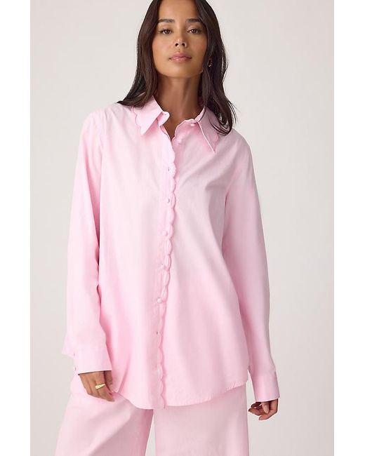 It's 9pm Pink Ariel Long Scallop Pyjama Set
