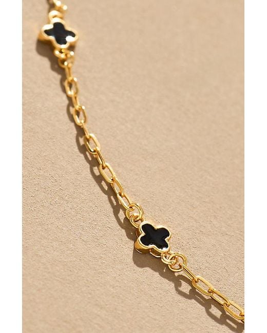 By Anthropologie Natural Tiny Clover Chain Necklace