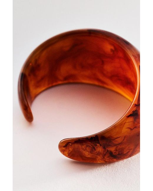 By Anthropologie Red Chunky Resin Cuff Bracelet