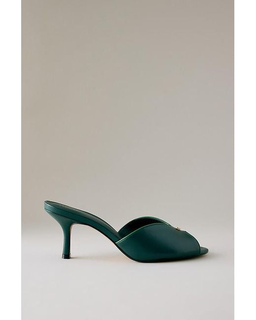 Maeve Green Peep Toe Kitten Heels