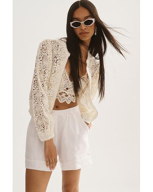 Anthropologie Natural By Lace Bomber Jacket